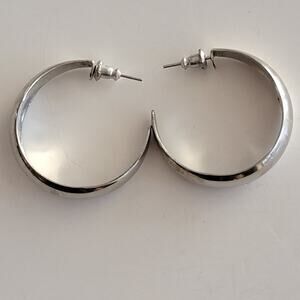 Vintage Earrings 80s Earrings Silver Tone Chunky Hoop Statement Studs Retro Set